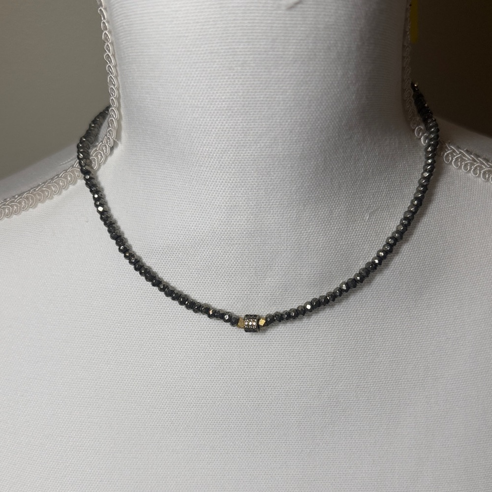 Sophisticated Black and Gold Beaded Necklace